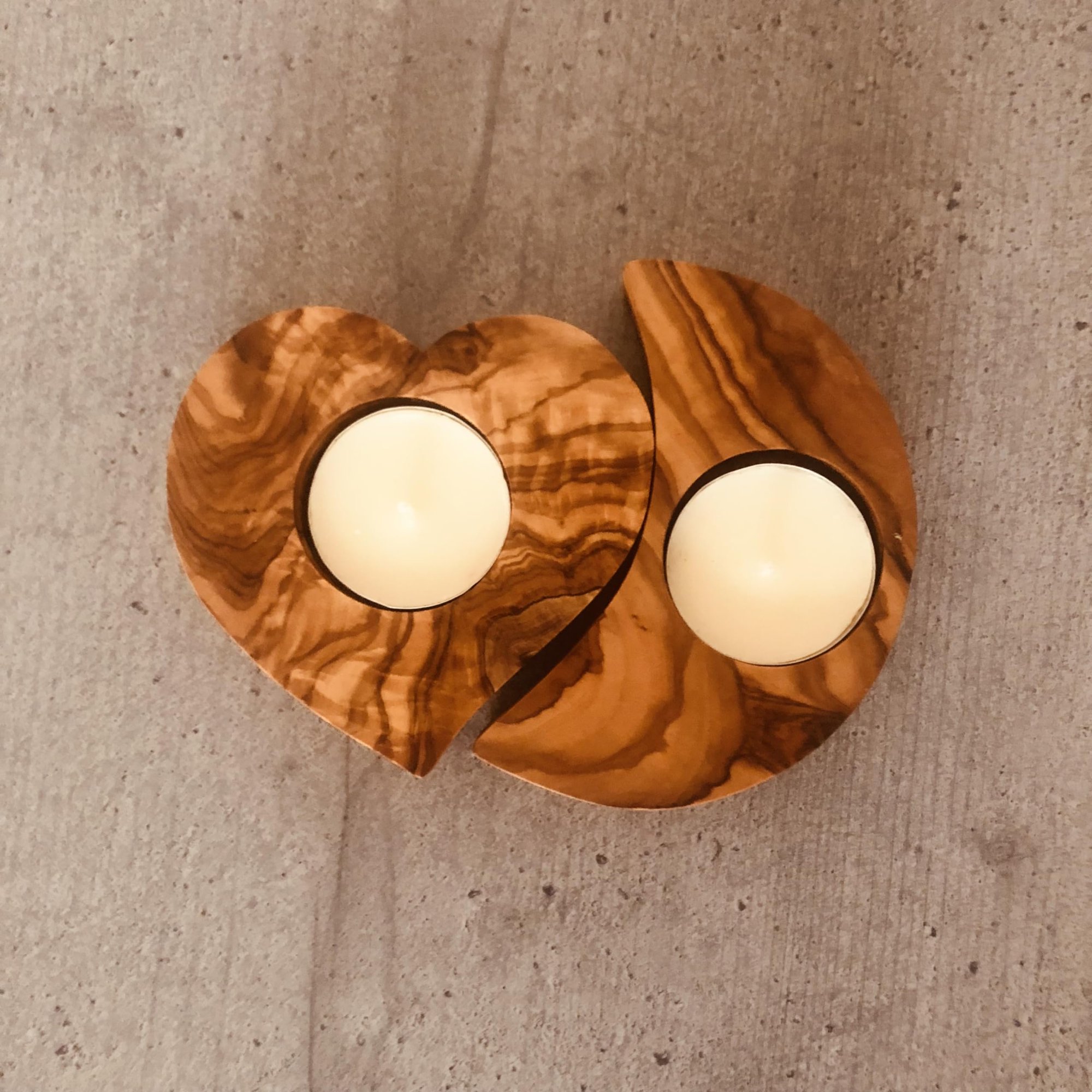 Candle Holder Set of 2 Tea Light Crescent Love Tea Light Set Handmade Housewarming Gift VT1