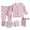 Pink, variant on Newborn Outfits for Girls 5PCS Newborn Baby Boys Girls Cartoon Long Sleeve Tops+Hat+Pants +Bib Outfits Set