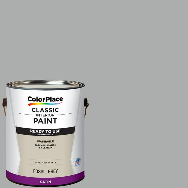 Colorplace Classic Interior Paint Primer Ready To Use Fossil Grey Satin Walmart Com Walmart Com