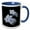 Blue/White, variant on 3drose, Pale Blue Plumbago Isolated on Black Background, 15oz Two-tone Red Mug