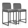 thumbnail image 5 of Summit Living 24 inch Bar Stools with Back Set of 2 for Kitchen Dining, Faux Leather Counter Stools, Gray, 5 of 9