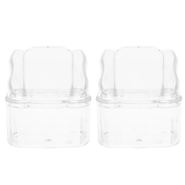 2 comederos de plástico para pájaros, contenedores de comida para loros, cajas de alimentación para pájaros (transparentes)