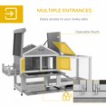 thumbnail image 4 of 65" Grey Wooden Rabbit Hutch & Pet Playpen – Indoor Hutch with Storage, Ladder & Easy-Clean Trays for Rabbits & Small Animals – Living Room/Bedroom Use, 4 of 7