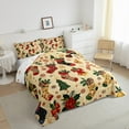 thumbnail image 4 of Manfei Kids Vintage Christmas Full Size Comforter Sets, Magical Xmas Socks Bedding Comforter Set, Western Flower Plant Reversible Bedding Sets, Lightweight Room Decor, 3 Pieces, 4 of 9