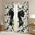 thumbnail image 2 of Manfei Black Ribbon Bowtie Black Out Curtains for Kids Girls,Chic Floral Vintage Flowers Curtains Pack of 2 (42x63 Each) for Teens Female,Breathable Home Decor, 2 of 6