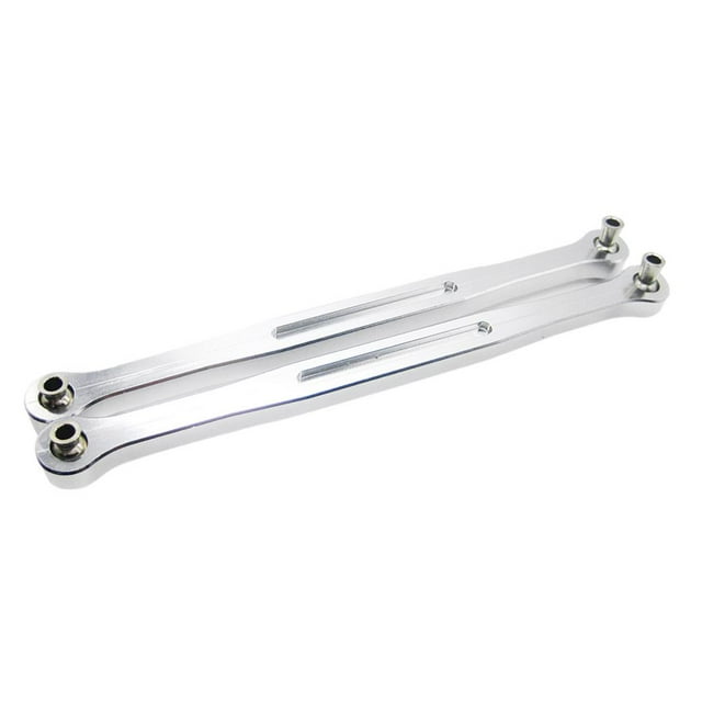 Paquete de 2 accesorios de repuesto de varillas de traseras delanteras y traseras de metal para camión modelo RC 1/5 - Plata