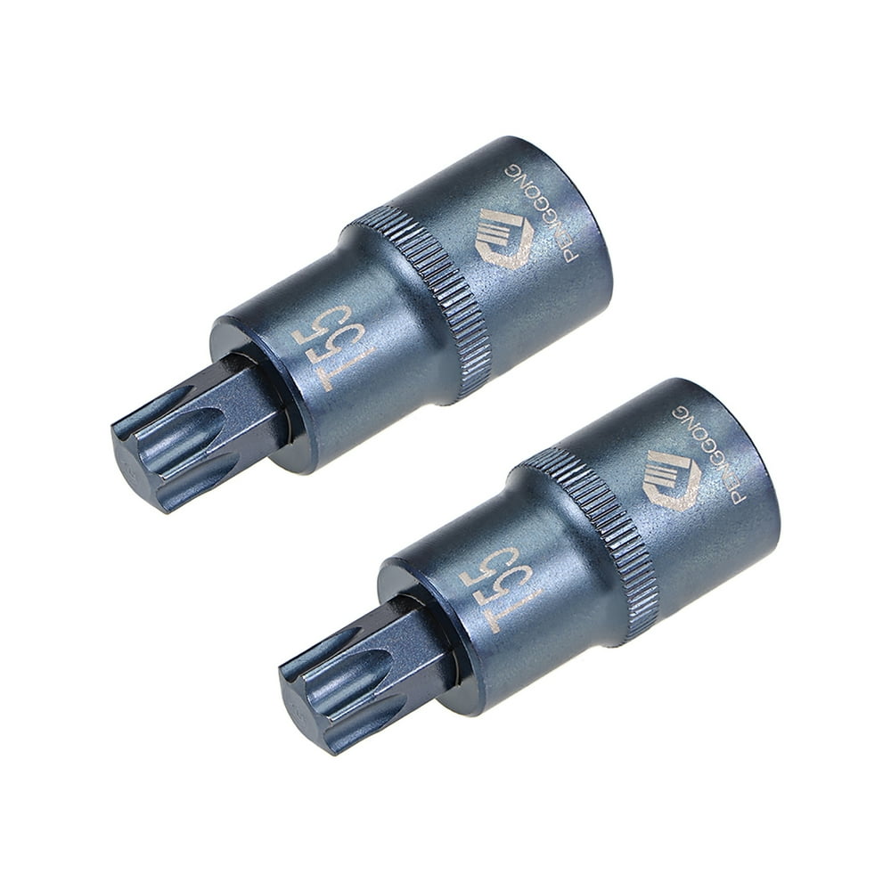 2 Pcs 1/2Inch Drive x T55 Torx Bit Socket, Metric 2 Inch Length
