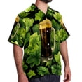 thumbnail image 2 of Saint Patrick's Day Men's Printed Casual Button Down Short Sleeve Beach Shirts, 2 of 6