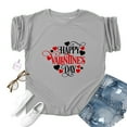 thumbnail image 5 of Baqcunre Valentine's Day Shirts for Women Classic Version of Cotton Short Sleeve Crewneck Loose Printed T Shirt (Grey S-2XL), Womens Tops Graphic Tees for Women Shirts for Women, Womens Clothes, 5 of 5