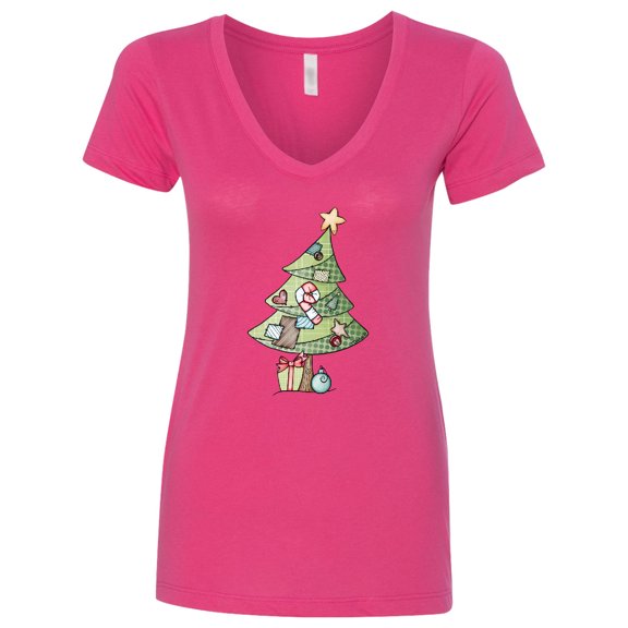 Inktastic Christmas Tree Women's V-Neck T-Shirt