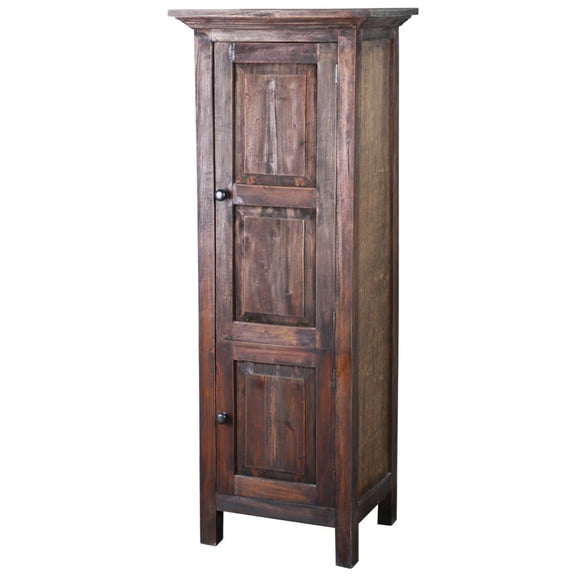 Sunset Trading Cottage Tall 2-Door Wood Storage Cabinet in Raftwood Brown Wood