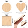 thumbnail image 2 of 1Set Wooden Boards for Painting Square & Flat Round & Heart BurlyWood 60x60x2mm 30pcs/set, 2 of 6