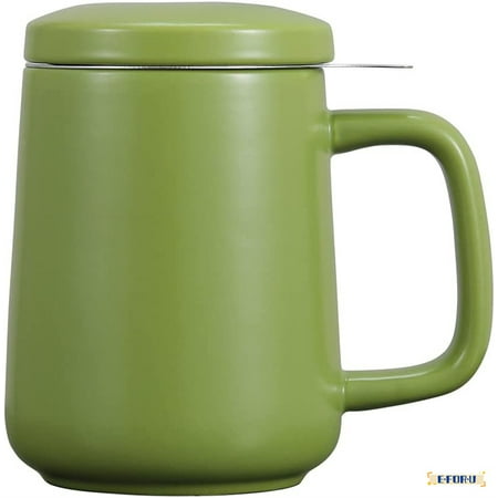

Ceramic Cup - 16 Oz Mug with Infuser and Lid | Stainless Sel Strainer for Seping Loose Leaf | Elegant Infuser Mug | Coffee Cups with a Beautiful Gift Box