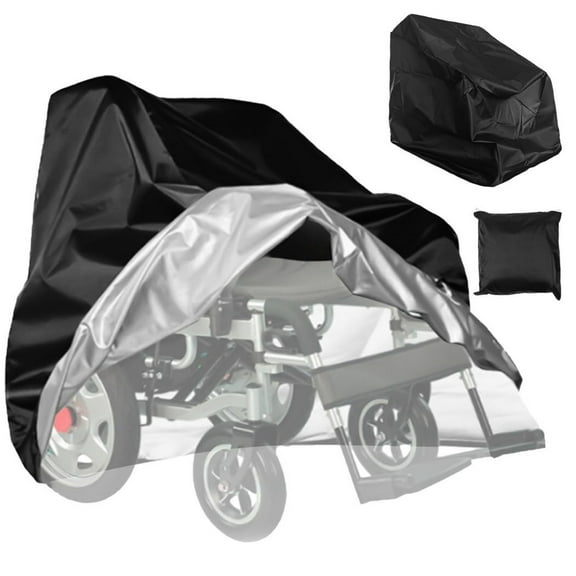 MODANU Electric Wheelchair Cover - Heavy Duty Waterproof & Dustproof, Prevent Rain, Wind, Dust, Sun & UV for Indoor & Outdoor Use(39.3 x 29.5 x 39.3 inch, Black)