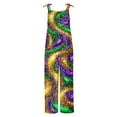 thumbnail image 3 of Jinhomg Holiday Overalls for Women 2025 Fancy Mardi Gras Themed Jumpsuits Loose One Piece Sleeveless Wide Leg Rompers with Pockets Sales Today Clearance Multicolor L, 3 of 5