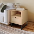 thumbnail image 6 of Merrick Lane Set of 2 Mid-Century Modern Wooden Bed Side Tables/Nightstands with Drawer and Shelf in Natural Finish, 6 of 14