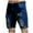 Dark Blue, variant on Men's Ripped Denim Shorts Distressed Skinny Slim Fit Knee Length Washed Jeans Pants Cut-Off Classic Fit Casual Shorts