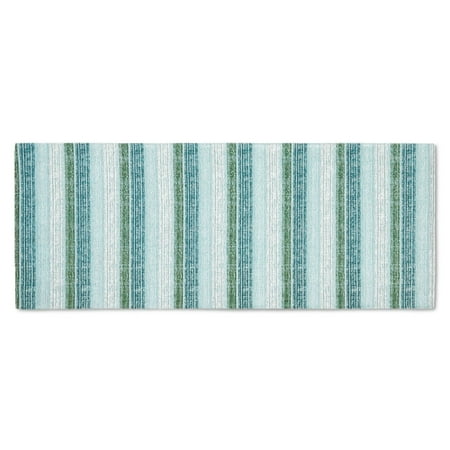 

Martha Stewart Stella Ticking Stripe Slip-Resistant Kitchen Mat Runner Mint Green/White 20 x50