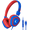 Blue and Red, variant on Kids Headphones for School Home Tablet Travel, Sharing Sounds Function, Foldable Wired Kids Headphones with Microphone