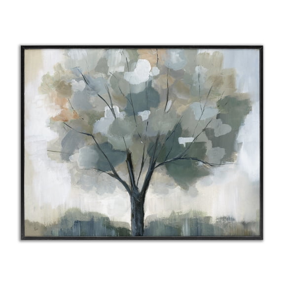Stupell Industries Mottled Tree Impression Plants & Flowers Painting Black Framed Art Print Wall Art, 14 x 11