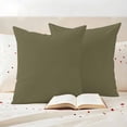 thumbnail image 3 of Abstract Solid Color Pillow Covers 2 Pack Simple Avocado Dark Low Saturation Pillowcase Waterproof Outdoor Throw Pillow Cover for Patio Garden Square Cushion 16”x16”, 3 of 9