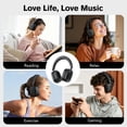 thumbnail image 5 of Active Noise Cancelling Headphones -45dB, Bluetooth Headphones 5.4, 60H Playtime Wireless Earbuds, Bass Boosted by 90%, ENC Clear Call, Over Ear Headphone for Travel Home Office PC Soot Black, 5 of 12