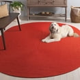 thumbnail image 4 of SAFAVIEH Braided Rishika Solid Machine Washable Reversible Area Rug, Rust, 6' x 9' Oval, 4 of 12