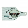 thumbnail image 1 of Skull Cutting Board, Hipster Skull with Punk Sunglasses and Arrow in Mouth Dead Vibes in Retro Graphic, Decorative Tempered Glass Cutting and Serving Board, in 3 Sizes, by Ambesonne, 1 of 2