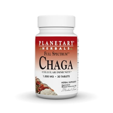 Planetary Herbals Chaga 1000mg Full Spectrum 30 Tablet