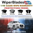 thumbnail image 2 of 2015 Audi Q3 Quattro Beam Wiper Blades Wipers w/1yr Warranty (Set of 2) (WiperBladesUSA), 2 of 5
