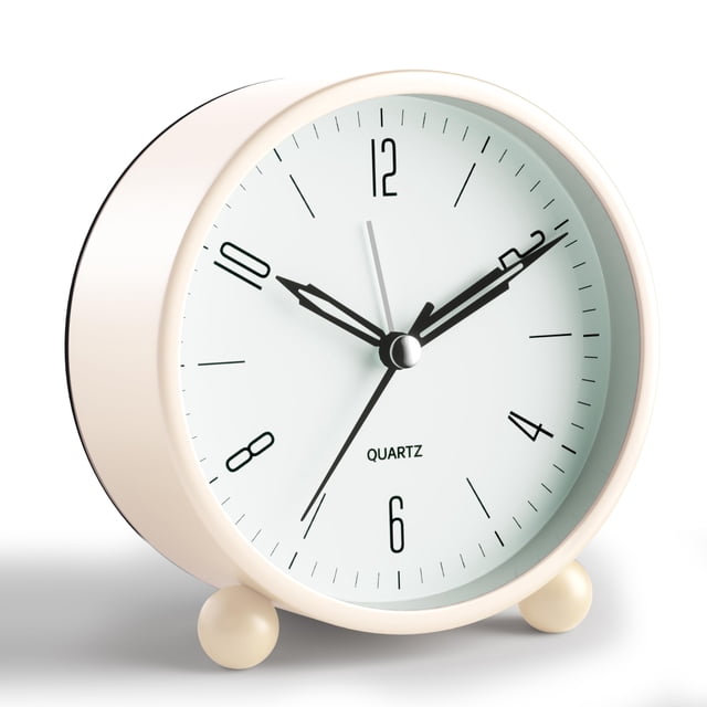 Reloj Despertador Analógico JALL Súper Silencioso 10 cm con Luz Nocturna