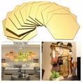 thumbnail image 3 of 3D Mirror Wall Stickers, 12pcs Removable Acrylic Wall Decals, Hexagonal Adhesive Mirror Tiles Wall Decor for Home Living Room Bedroom DIY, 3 of 4
