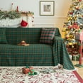 thumbnail image 4 of Beautynvta Christmas Couch Cover, Christmas Plaid Sofa Cover for 3 Cushion Couch, Sofa Warm Sofa Blanket, Multi-Purpose Non-Slip Full Cover Farmhouse Couch Protector, 5.91x7.55 Ft, 4 of 6