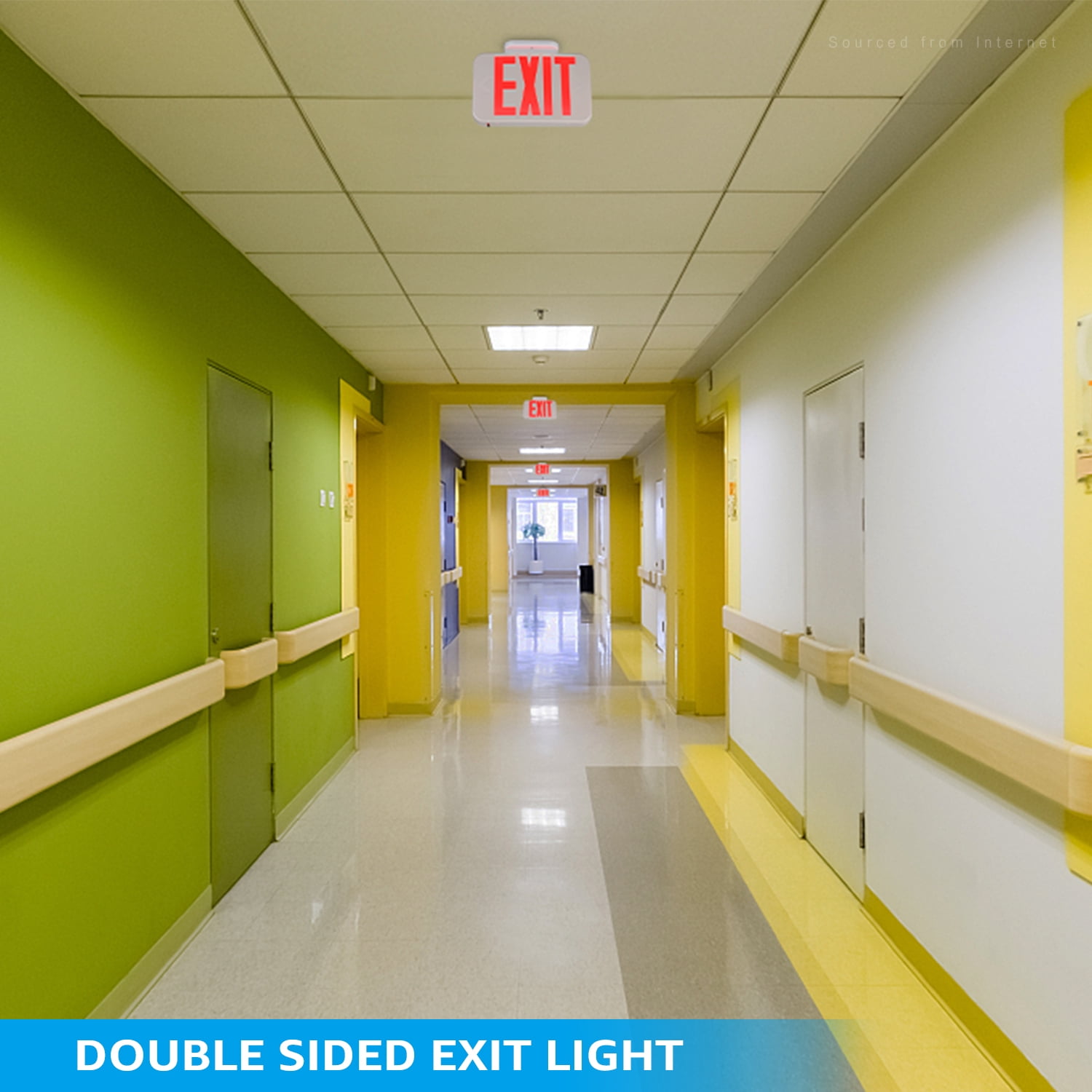 6 Pack Red LED Exit Sign Emergency Light, Double Sided, UL-Listed, AC 120V/227V Exit Light for Business, Residencial & Commercial