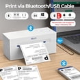 thumbnail image 3 of Impresora térmica de etiquetas de envío Nelko con Bluetooth, 4x6, compatible con Android, iPhone y Windows, ampliamente utilizada en Amazon, eBay y Shopify (blanca), 3 of 5