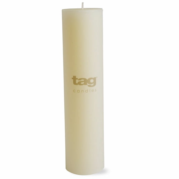 TAG 2x8" Unscented Long Burning Pillar Candle, Ivory