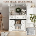 thumbnail image 6 of Garvee Farmhouse Coffee Bar Cabinet with Storage,72" Tall Buffet Cabinet White with Sliding Barn Door and 3 Drawers,Liquor Cabinet with 9 Wine & Glasses Rack,Pantry Cabinet for Kitchen,Dining Room, 6 of 9