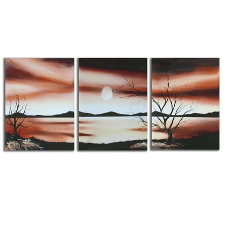 - 3PCS Huge Modern Desert Sunset Canvas Print Oil Painting Home Art Wall Decor Abstract Wall Decor Art Painting on Canvas No Frame SPECIAL TODAY !