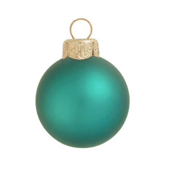 40ct Matte Teal Green Glass Ball Christmas Ornaments 1.25" (30mm)