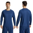 thumbnail image 2 of YUSHOW Men's Long Sleeve Running Shirts Quick Dry Tee Tops for Outdoors Workout Training Navy,XL, 2 of 6