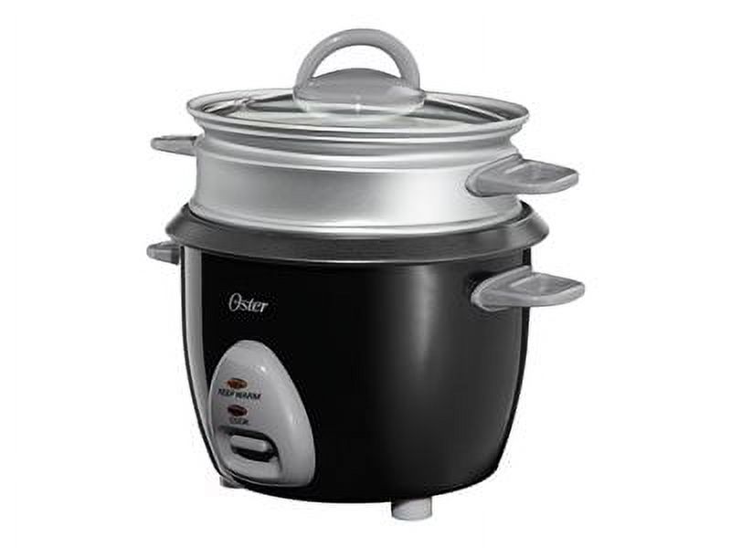 Oster 6-Cup Rice Cooker with Steam Tray, Black (CKSTRCMS65