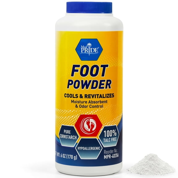 MED PRIDE Premium Foot Powder 6oz Talc-Free Antifungal Shoe Powder for Sweaty Feet & Odor Control, Hypoallergenic & Moisture Absorber