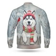 thumbnail image 2 of Playful Siberian Husky Welcomes Winter Snowy Day with Cardinal Bird All Over Print 3D Baseball Jacket Husky Dog Lover Gifts Bomber Jacket Softball - 12017, 2 of 6