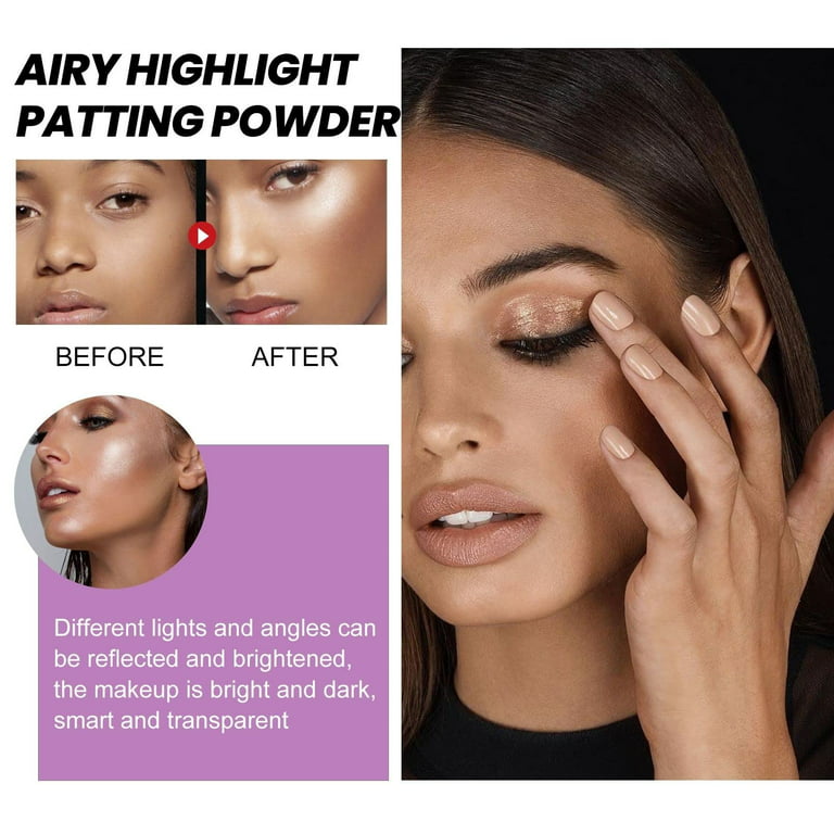 Body&Face Highlighter Powder Stick,Fairy Highlight Patting Three-dimensional Powder Makeup,Sparkle Loose Glitter Highlighter powder,Brighten Makeup