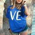 thumbnail image 1 of Hot Sale!! T-Shirts de la Saint-Valentin pour Femmes Imprimés Graphiques Mignons Léopard Cœur T-Shirts Décontractés Manches Courtes Col Rond Bleu + TG, 1 of 7