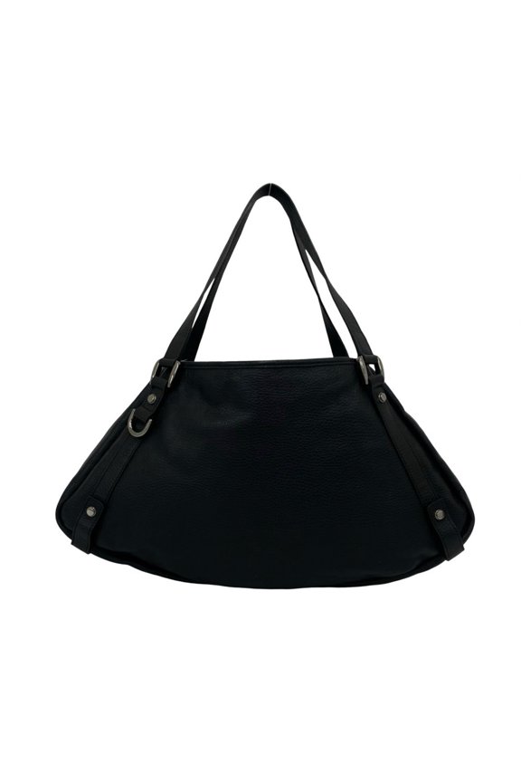 Pre-Owned GUCCI logo-engraved hardware leather tote bag, handbag, semi-shoulder black, 89391