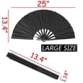 thumbnail image 2 of Abanico de mano de seda plegable TIHOOD Chinese Tai Chi Black x2, 2 of 4