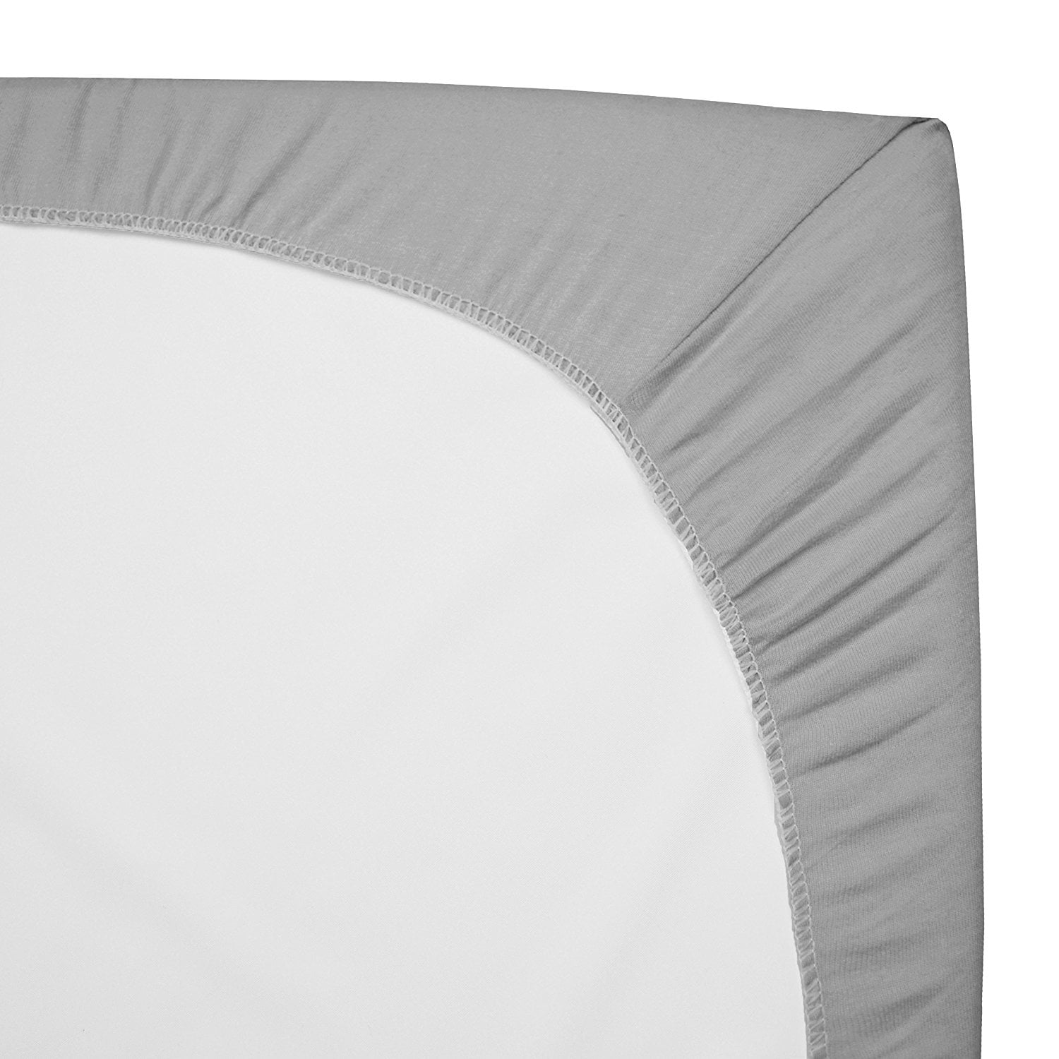 American Baby Company 100% Natural Cotton Fitted Pack and Play Sheet 39" x 27" - Soft & Breathable Pack N Play Sheet for Playpen, Playard & Mini Crib Mattress, Gray, for Boys & Girls