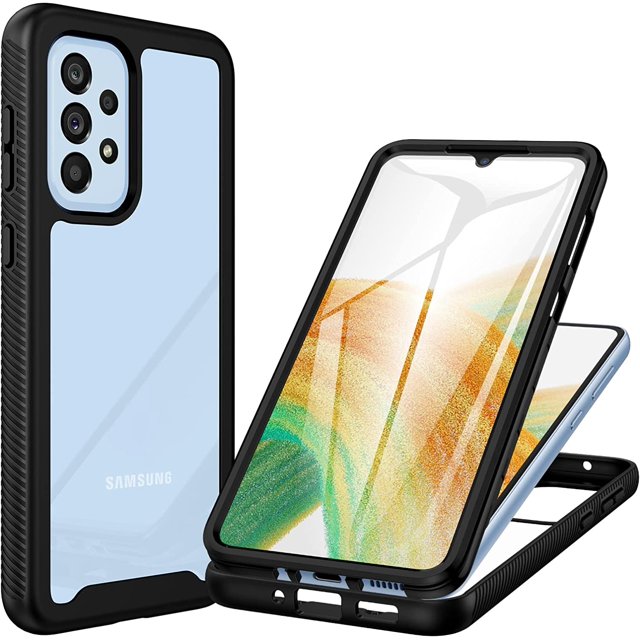 GHSDFBB Samsung Galaxy A33 5G Case, Shockproof Cover with Built-in Screen Protector, Rugged Durable Full Body Heavy Duty Protection 360° Bumper Clear Cell Phone Case for Samsung Galaxy A33 5G-B