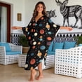 thumbnail image 3 of SEANATIVE Caftans for Women Beach Cover Up Swimsuit Coverups Swimwear Kaftan Dresses Long Caftans Plus Size Batwing Sleeve Swimsuit Coverup V Neck Summer Beach Dress, Planet Pattern Black, 3 of 7